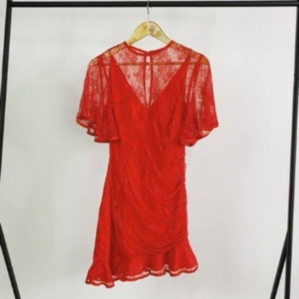 SALE Keepsake Get Free Red Lace Mini Dress - Picture 2 of 7